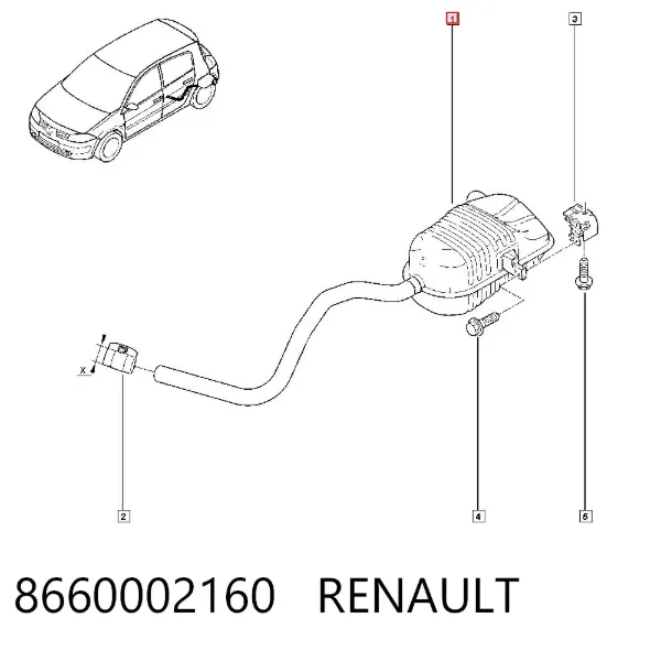 Глушитель задний 8660002160 Renault (RVI)