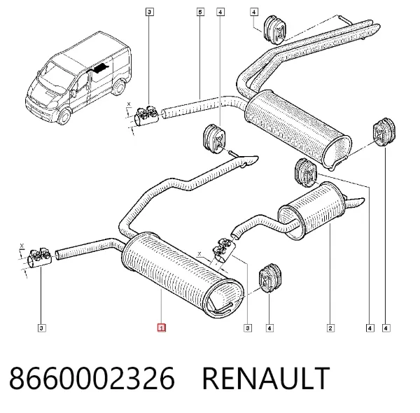 Глушитель задний 8660002326 Renault (RVI)
