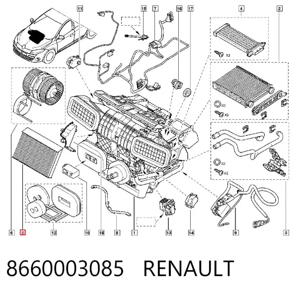 Фильтр салона 8660003085 Renault (RVI)