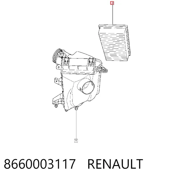 Воздушный фильтр 8660003117 Renault (RVI)