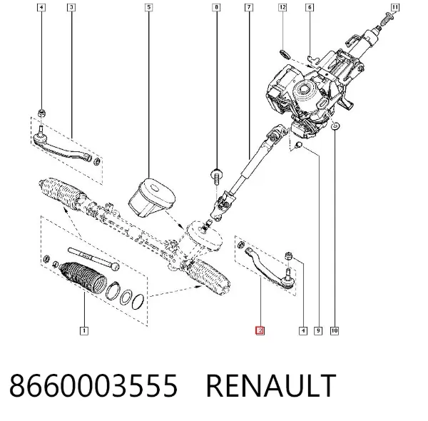 Рулевой наконечник 8660003555 Renault (RVI)
