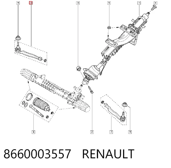 Рулевой наконечник 8660003557 Renault (RVI)