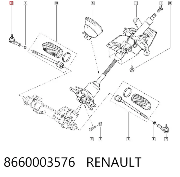 Рулевой наконечник 8660003576 Renault (RVI)