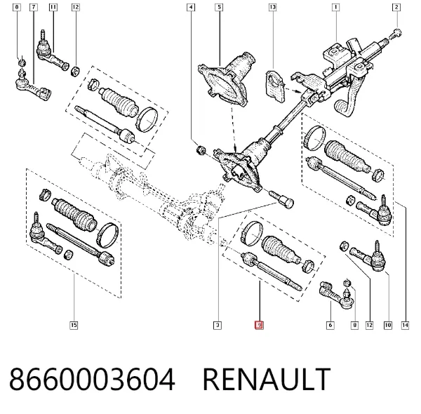 Рулевая тяга 8660003604 Renault (RVI)