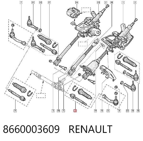 Рулевая тяга 8660003609 Renault (RVI)