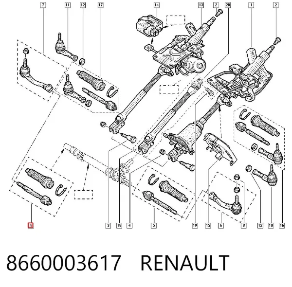 Рулевая тяга 8660003617 Renault (RVI)