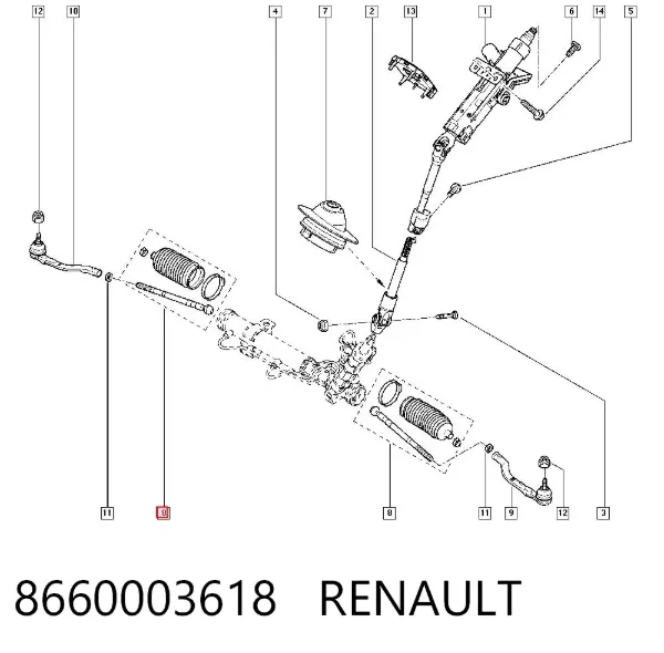 Рулевая тяга 8660003618 Renault (RVI)
