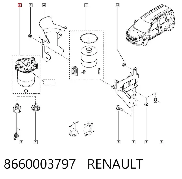 Топливный фильтр 8660003797 Renault (RVI)