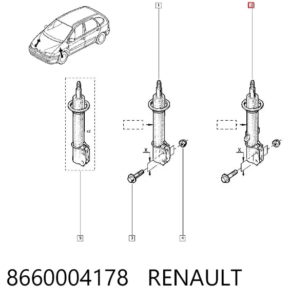 Амортизатор передний 8660004178 Renault (RVI)