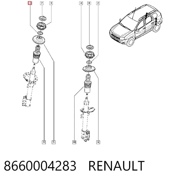Опорный подшипник амортизатора 8660004283 Renault (RVI)
