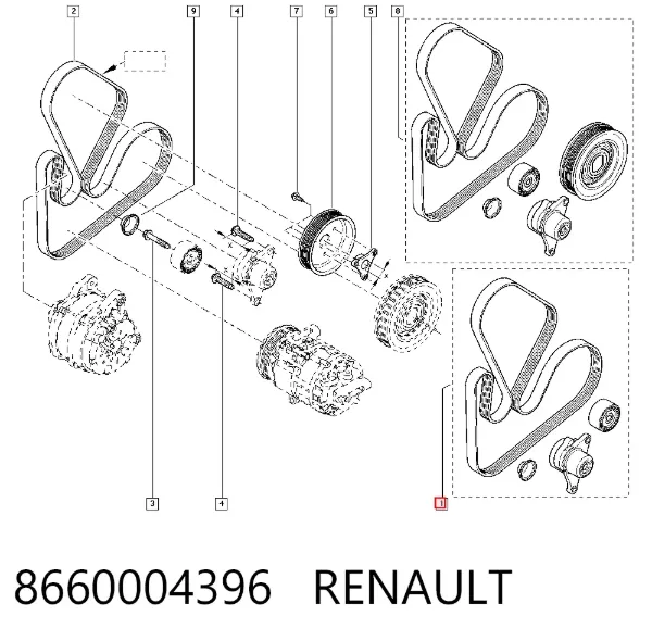 Ремень приводной 8660004396 Renault (RVI)