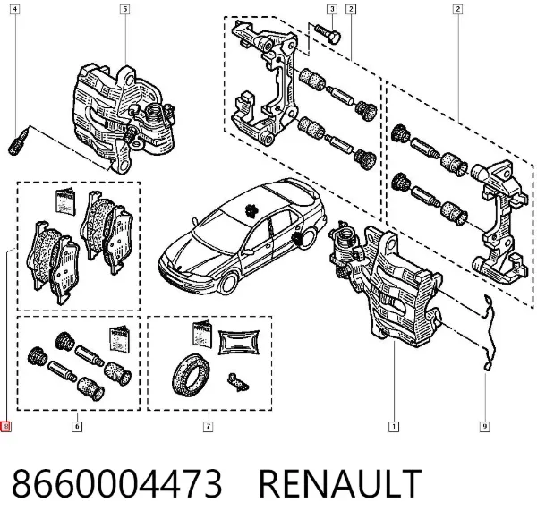 Задние тормозные колодки 8660004473 Renault (RVI)
