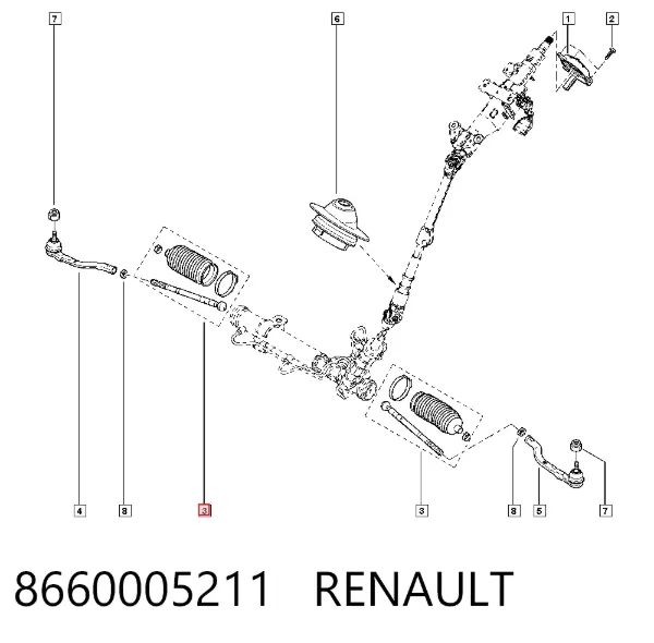 Рулевая тяга 8660005211 Renault (RVI)