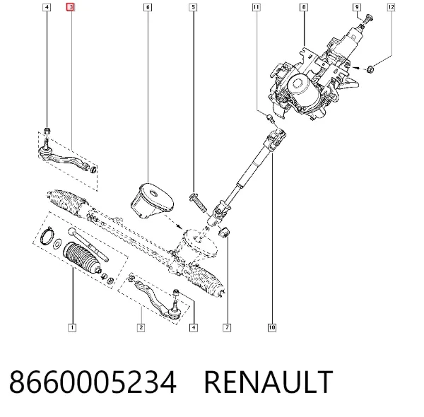 Рулевой наконечник 8660005234 Renault (RVI)