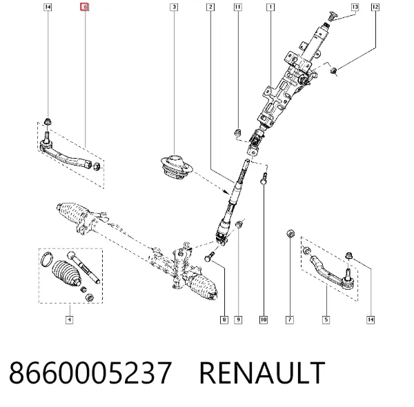 Рулевой наконечник 8660005237 Renault (RVI)