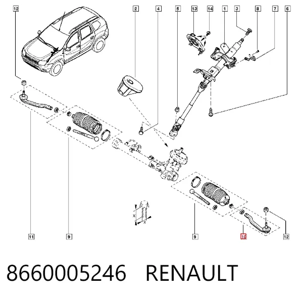 Рулевой наконечник 8660005246 Renault (RVI)