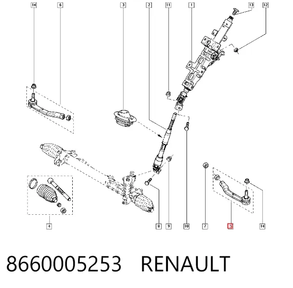 Рулевой наконечник 8660005253 Renault (RVI)