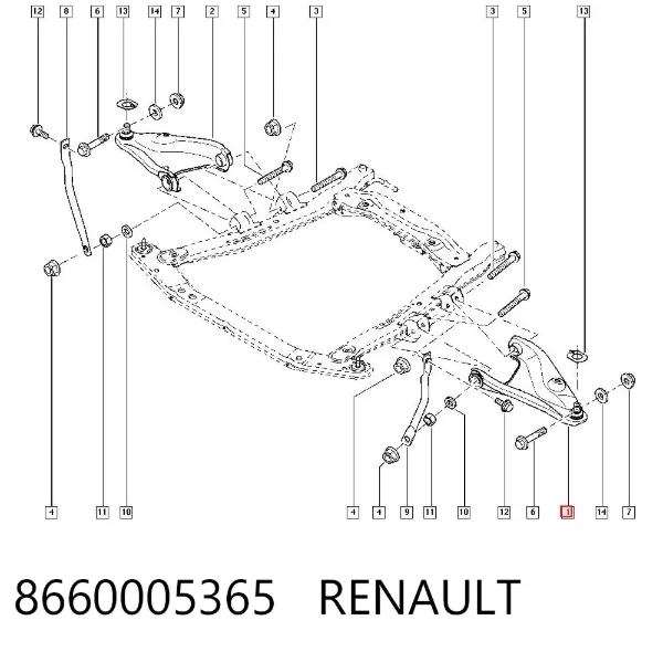 Рычаг передней подвески левый 8660005365 Renault (RVI)