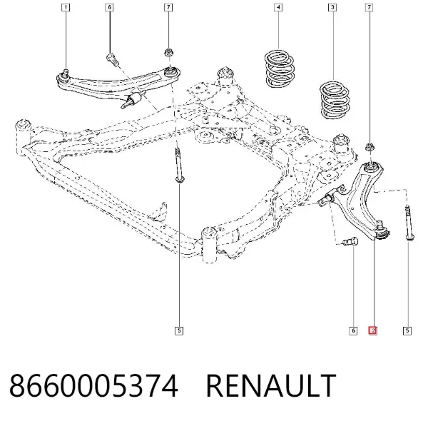 Рычаг передней подвески левый 8660005374 Renault (RVI)