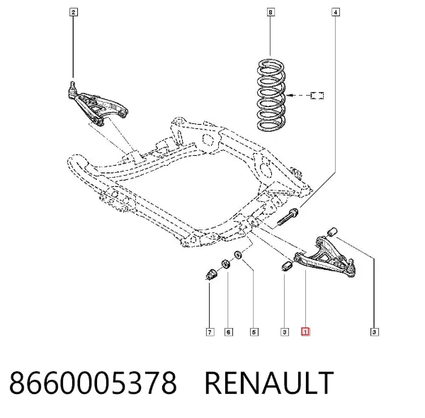 Рычаг передней подвески левый 8660005378 Renault (RVI)