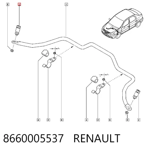 Стойка переднего стабилизатора 8660005537 Renault (RVI)
