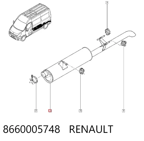 Глушитель задний 8660005748 Renault (RVI)