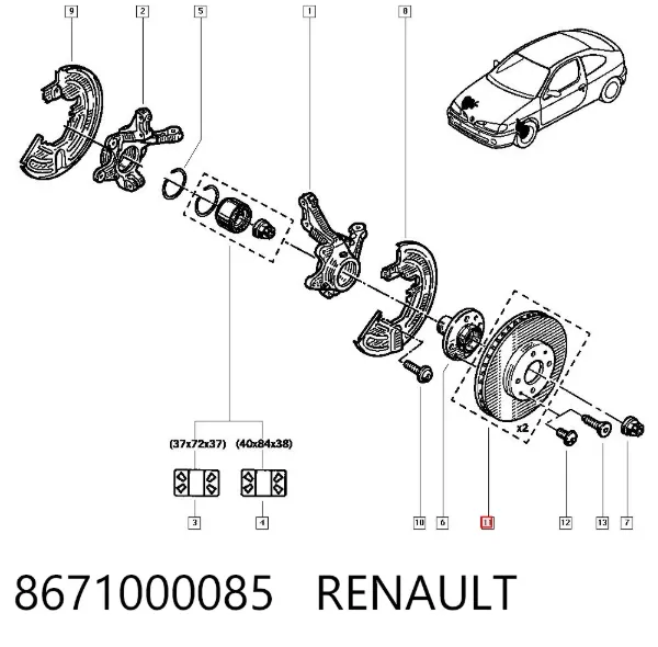 Передние тормозные диски 8671000085 Renault (RVI)