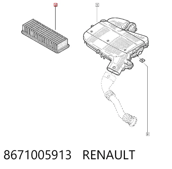 Воздушный фильтр 8671005913 Renault (RVI)