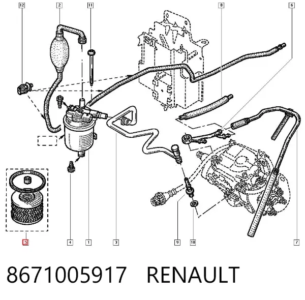 Топливный фильтр 8671005917 Renault (RVI)