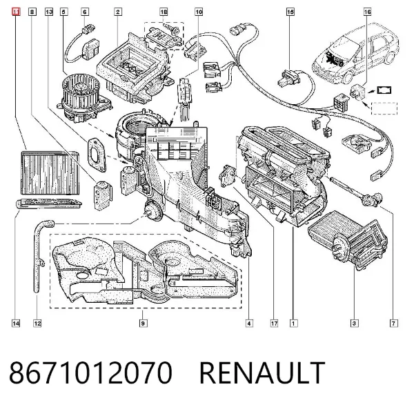 Фильтр салона 8671012070 Renault (RVI)