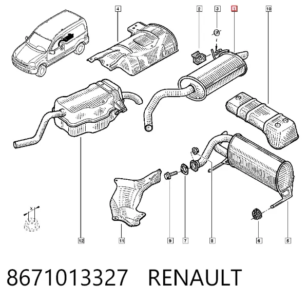 Глушитель задний 8671013327 Renault (RVI)