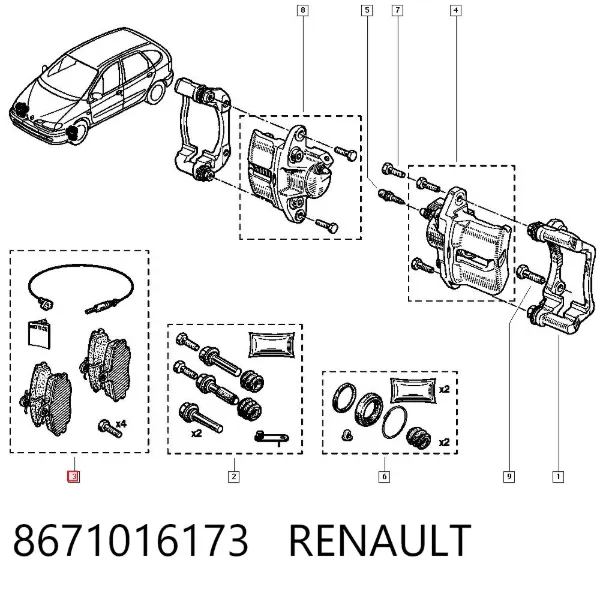 Передние тормозные колодки 8671016173 Renault (RVI)