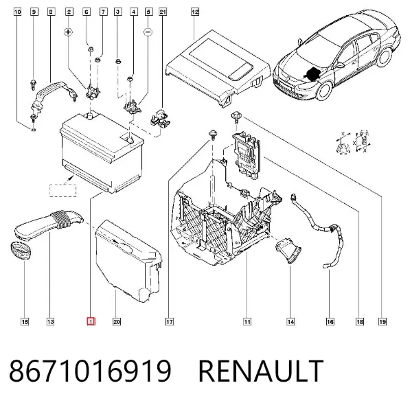 Аккумулятор 8671016919 Renault (RVI)