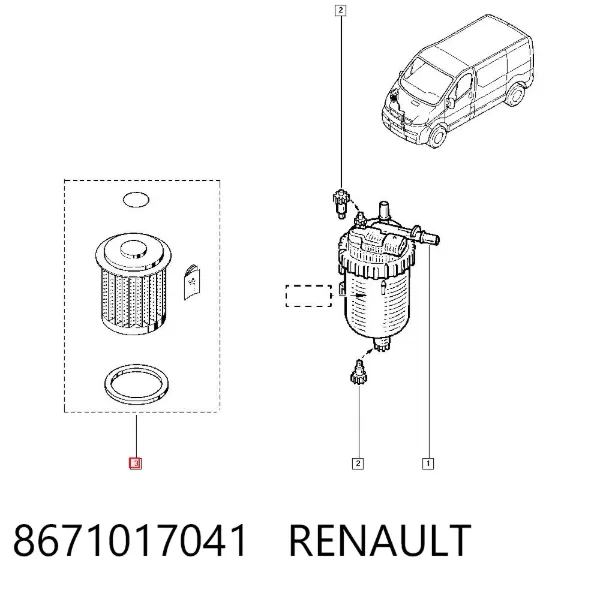 Топливный фильтр 8671017041 Renault (RVI)