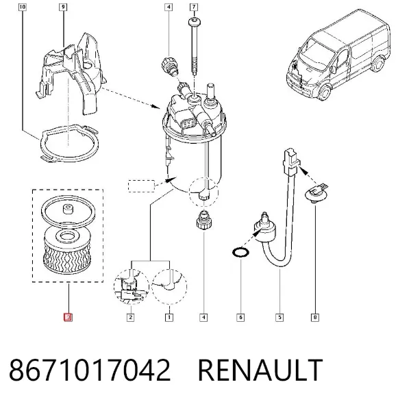 Топливный фильтр 8671017042 Renault (RVI)