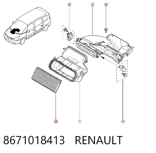 Фильтр салона 8671018413 Renault (RVI)