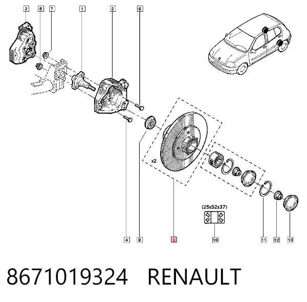 Тормозные диски 8671019324 Renault (RVI)