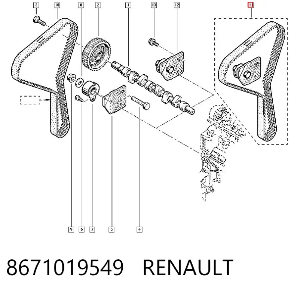 Комплект ГРМ 8671019549 Renault (RVI)