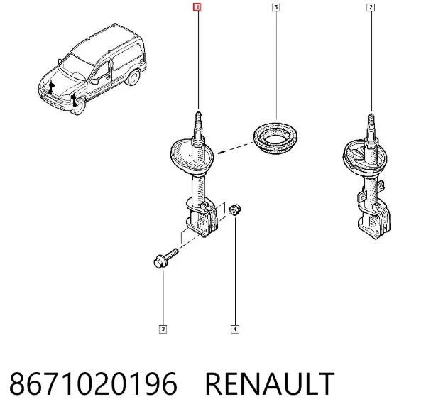 Амортизатор передний 8671020196 Renault (RVI)