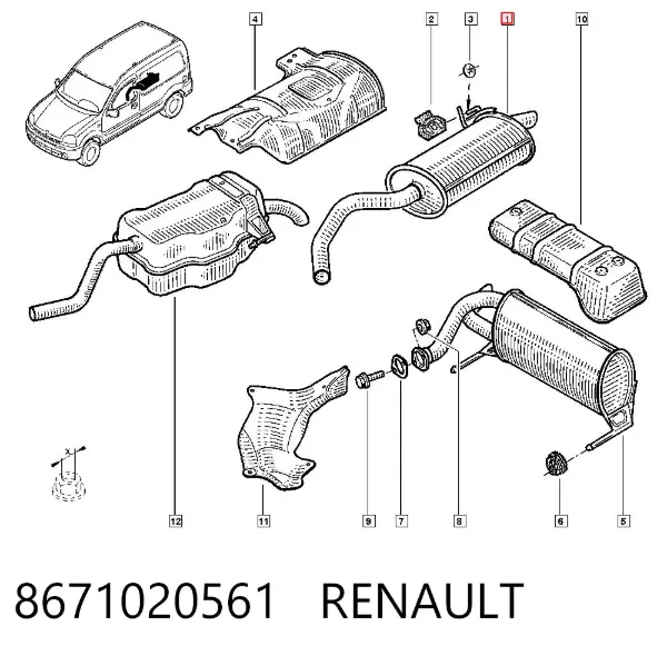 Глушитель задний 8671020561 Renault (RVI)