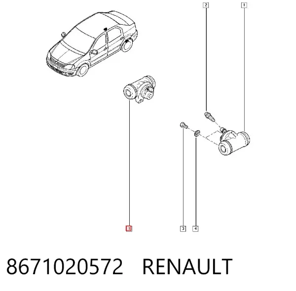 Цилиндр тормозной колесный 8671020572 Renault (RVI)