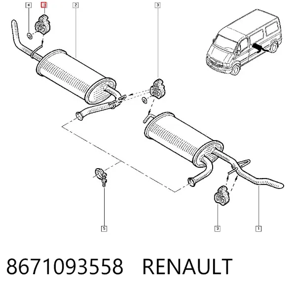 Подушка глушителя 8671093558 Renault (RVI)