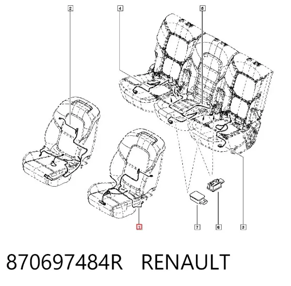 Левый ремень безопасности 870697484R Renault (RVI)