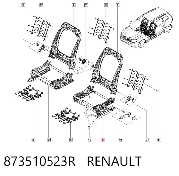 Механизм основания сиденья 873510523R Renault (RVI)