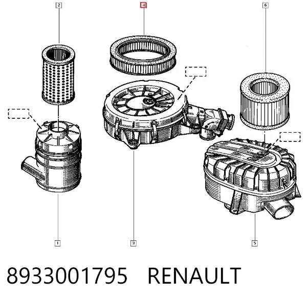 Воздушный фильтр 8933001795 Renault (RVI)