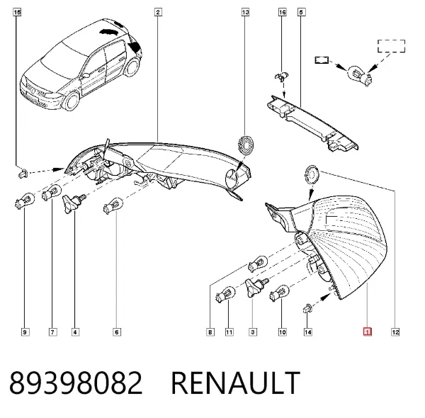 Фонарь задний левый 89398082 Renault (RVI)