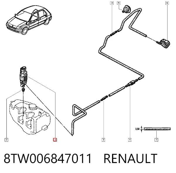 Насос-мотор омывателя стекла переднего/заднего 8TW006847011 Renault (RVI)