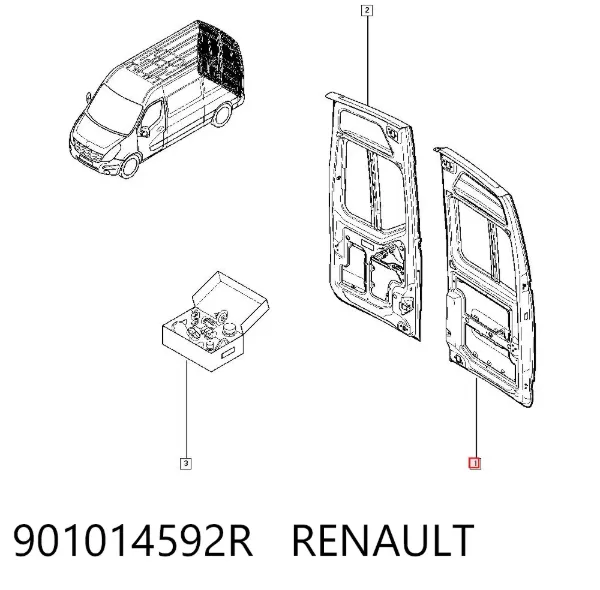 Дверь фургона задняя распашная левая 901014592R Renault (RVI)