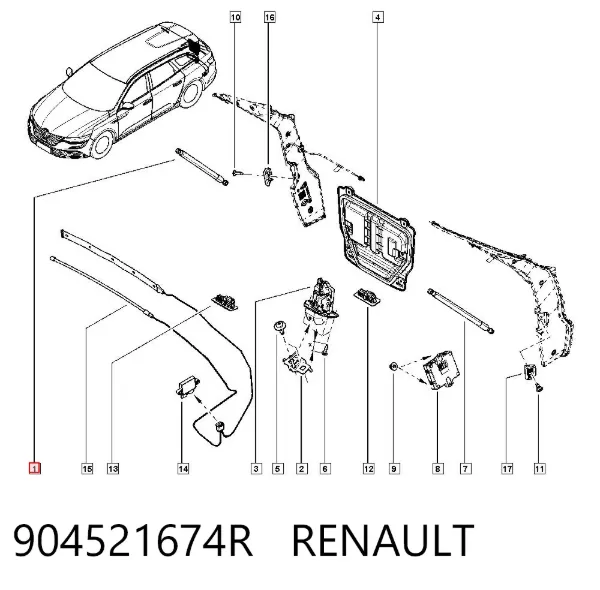 Амортизатор багажника 904521674R Renault (RVI)