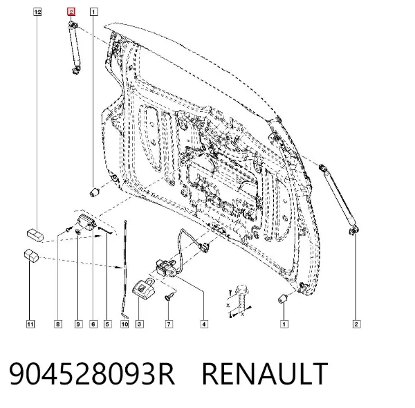 Амортизатор багажника 904528093R Renault (RVI)